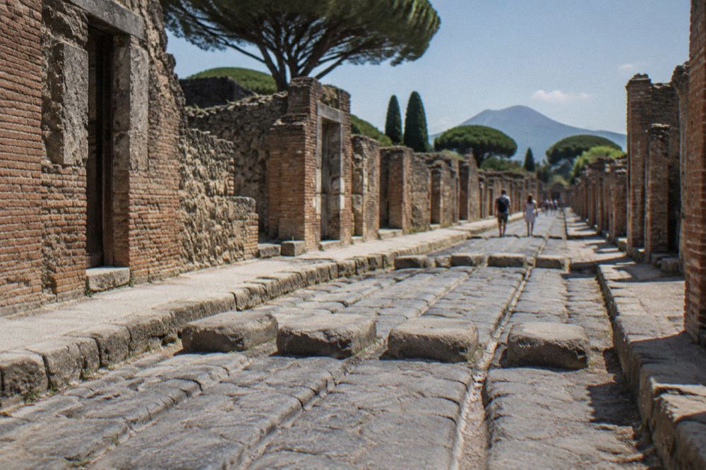 Ancient stone waterfront chambers at Herculaneum with vaulted ceilings