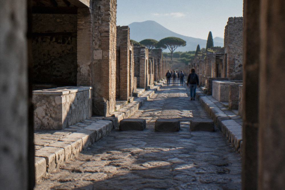 The ticket office area at an entrance to the Pompeii archaeological park